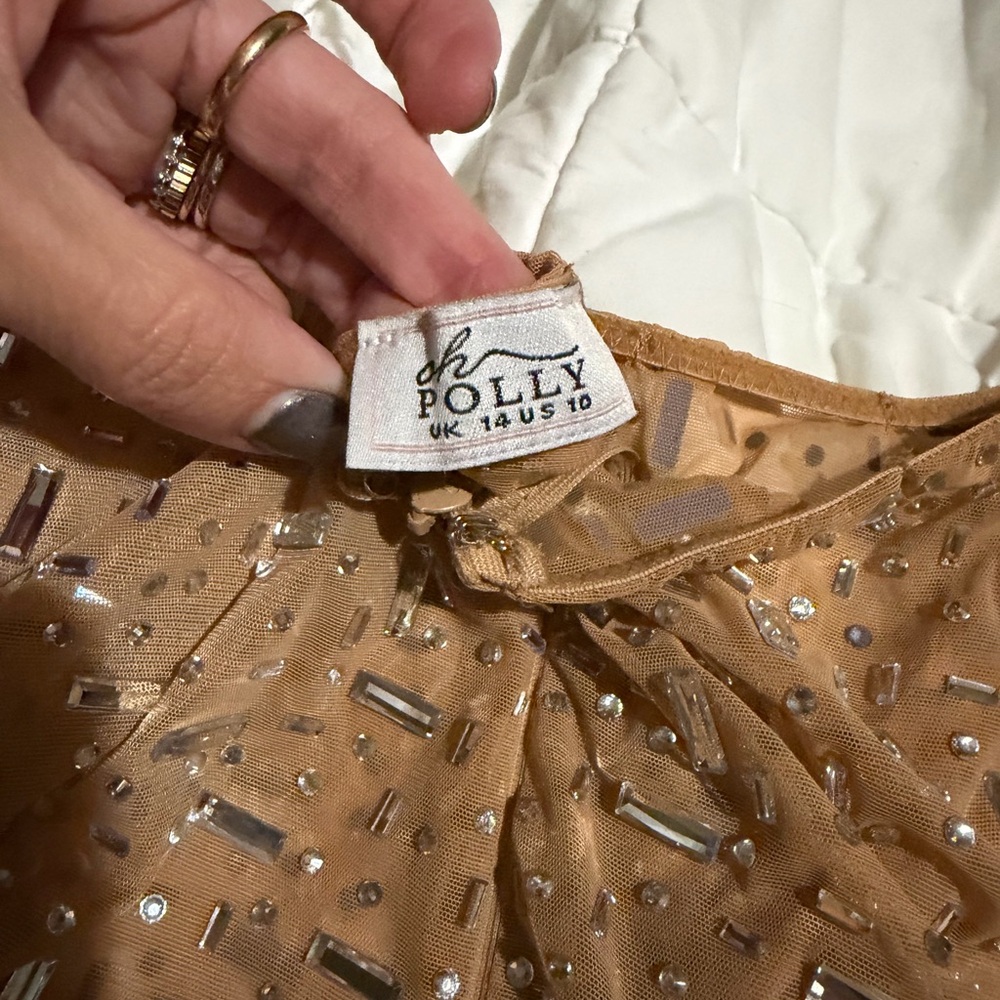 Oh Polly Tan Sequin Mini Dress - Picture 2 of 8